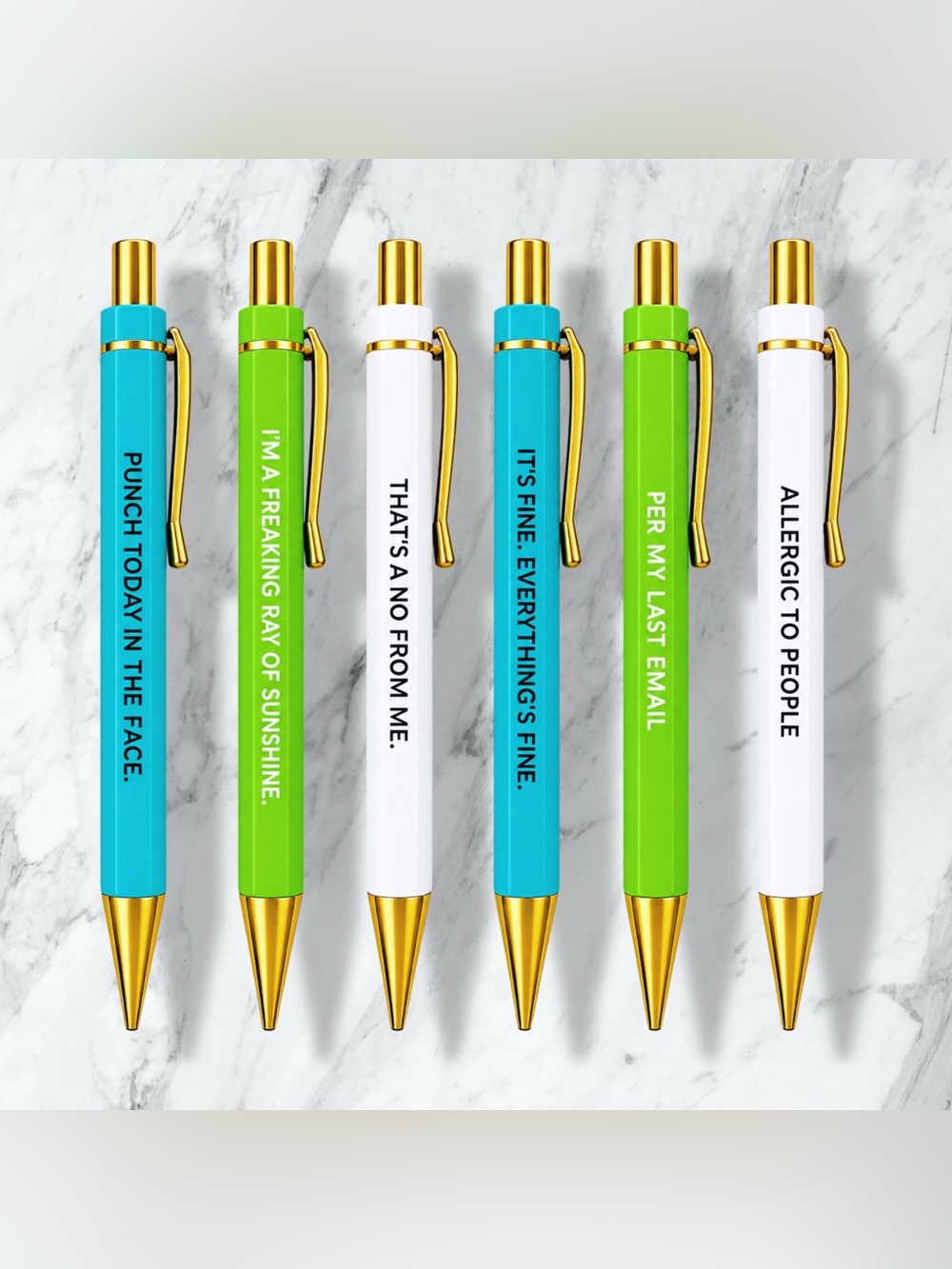 Sarcastic Novelty Gold-Trim Ballpoint Pen’s ✨Pick One✨